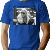 I'm Claustrophobic Darren T-Shirt - Retro Graphic Tee for Men & Women - Blue