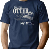 I'M Going Otter My Mind T-Shirt for Men & Women, T-Shirts Graphic Tee - Navy