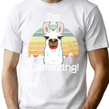 I'M Llamazing T-Shirt for Men & Women, T-Shirts Graphic Tee - White