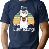 I'M Llamazing T-Shirt for Men & Women, T-Shirts Graphic Tee - Navy