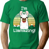 I'M Llamazing T-Shirt for Men & Women, T-Shirts Graphic Tee - Green