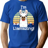 I'M Llamazing T-Shirt for Men & Women, T-Shirts Graphic Tee - Blue