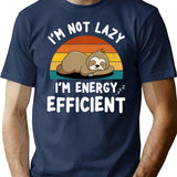 I'm Not Lazy I'm Energy Efficient Funny Sloth Lover T-Shirt - Navy