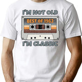 I'm Not Old I'm Classic Best Of 1963 Retro Vintage Funny Distressed Cassette Birthday Gift T-Shirt - White