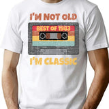 I'm Not Old I'm Classic Best Of 1983 Retro Vintage Funny Distressed Cassette Birthday Gift T-Shirt - White
