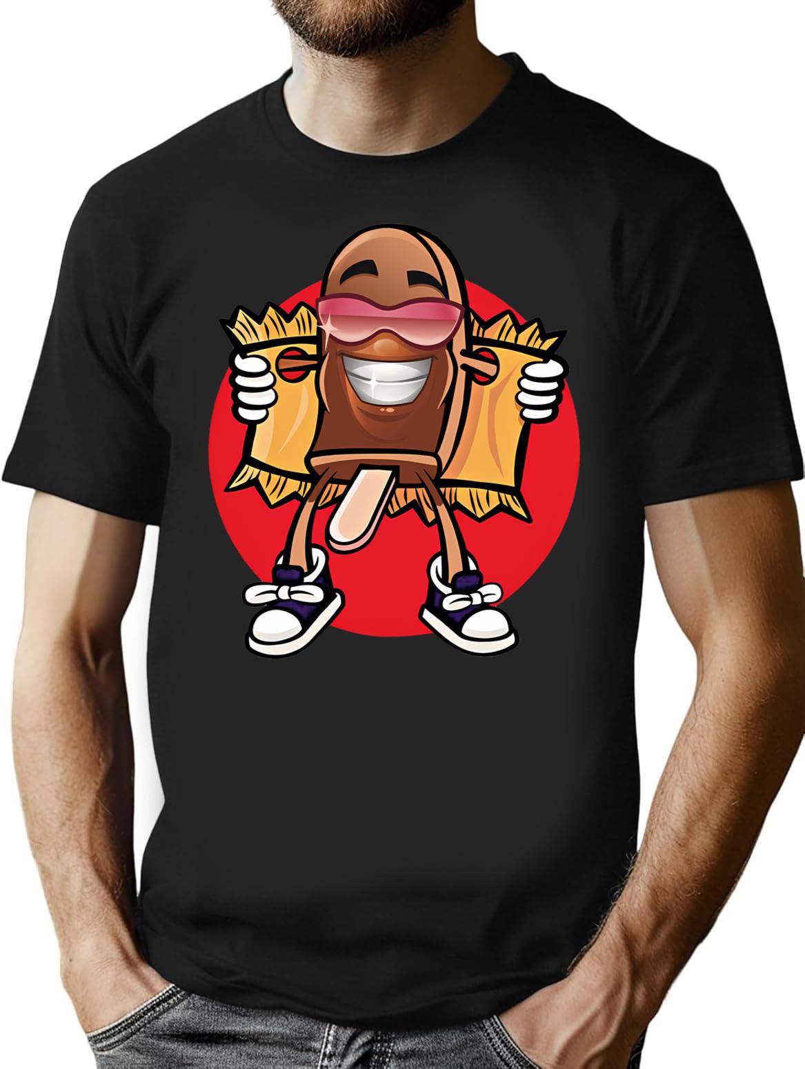 Ice Cream Flasher T-Shirt for Men & Women, T-Shirts Graphic Tee - Black