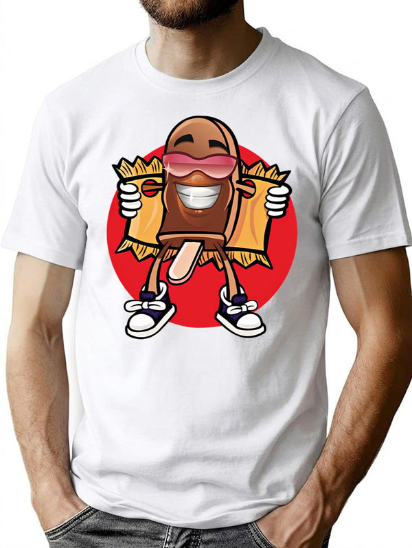 Ice Cream Flasher T-Shirt for Men & Women, T-Shirts Graphic Tee - White