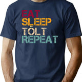 Icelandic Horse Eat Sleep Repeat T-Shirt - Retro Graphic Tee for Men & Women - Navy