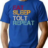 Icelandic Horse Eat Sleep Repeat T-Shirt - Retro Graphic Tee for Men & Women - Blue