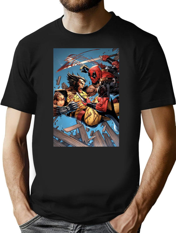 Iconic Deadpoolwoolverine T-Shirt - Retro Graphic Tee for Men & Women - Black