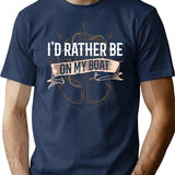 Id Rather Be On My Boat Owner Boating Cruise Ship Captain T-Shirt - Navy