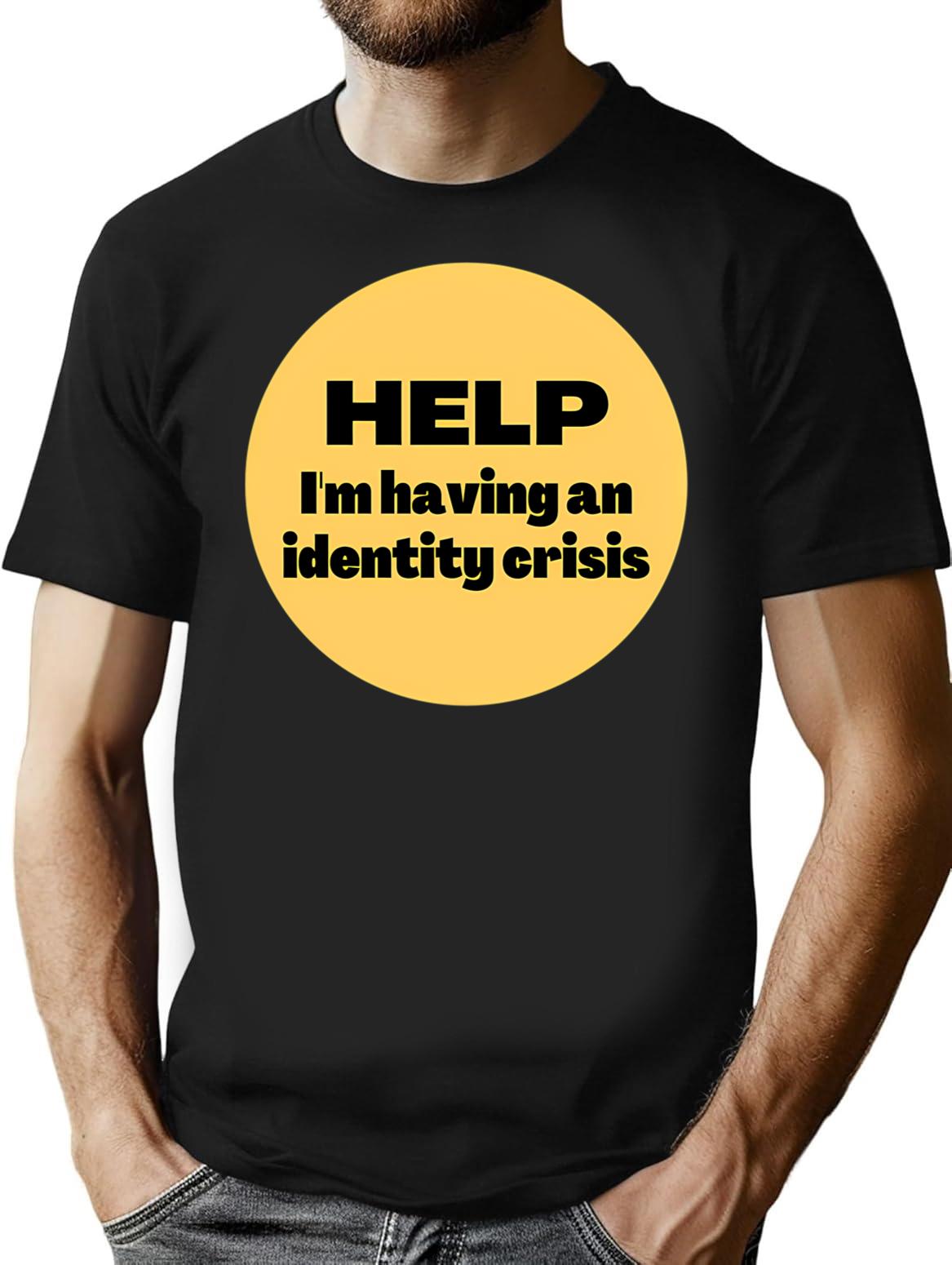 Identity Crisis T-Shirt - Retro Graphic Tee for Men & Women - Black