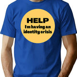 Identity Crisis T-Shirt - Retro Graphic Tee for Men & Women - Blue