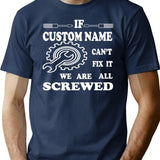 If Custom Name Can't Fix It We Are All Screwed Fathers Day Gift Grandpa Gift Camo Funny T-Shirt - Navy