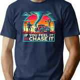 If You Feel It Chase It Vintage Design T-Shirt - Navy