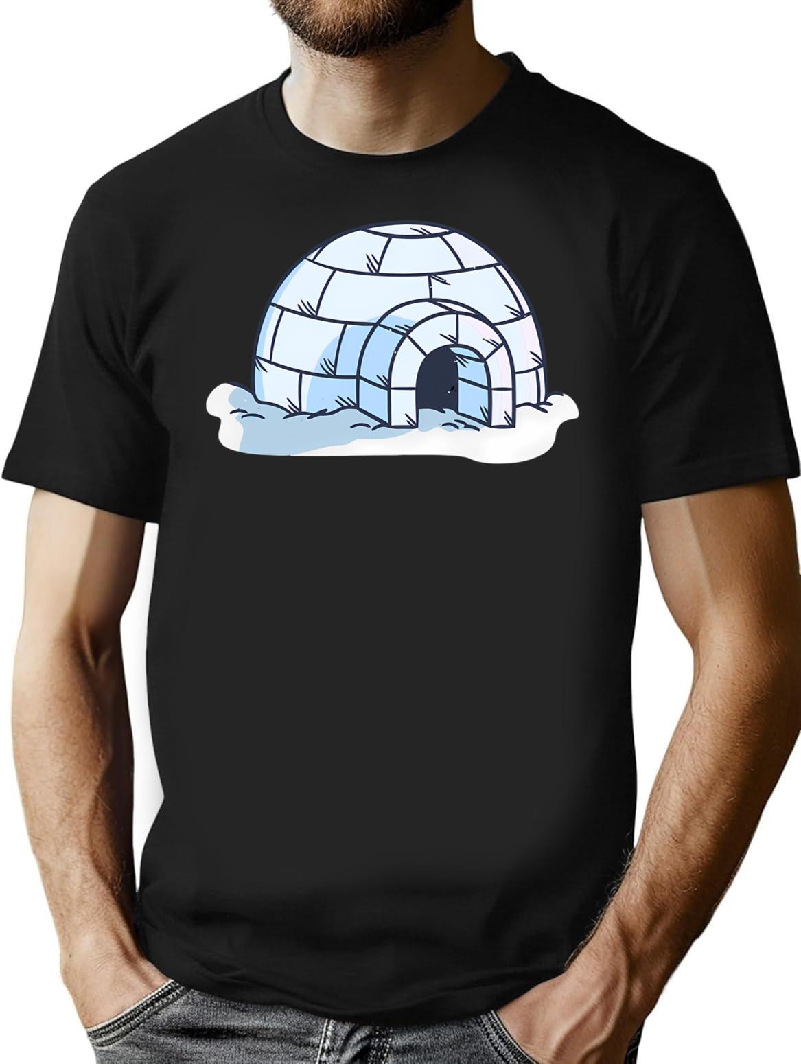 Igloo T-Shirt - Retro Graphic Tee for Men & Women - Black