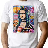 Illustrated Art T-Shirt - Retro Graphic Tee for Men & Women - White