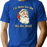 Im Here For The Ho Ho Hos T-Shirt for Men & Women, T-Shirts Graphic Tee - Blue