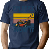 Im Sexy And I Mow It Vintage Funny Lawn Care Gift For Dads T-Shirt - Navy