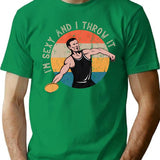 Im Sexy And I Throw It Discus Track And Field Vintage Discus Thrower T-Shirt - Green