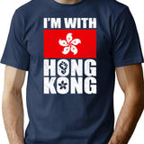 Im With Hong Kong Support The Protest Fight For Freedom T-Shirt for Men & Women, T-Shirts Graphic Tee - Navy