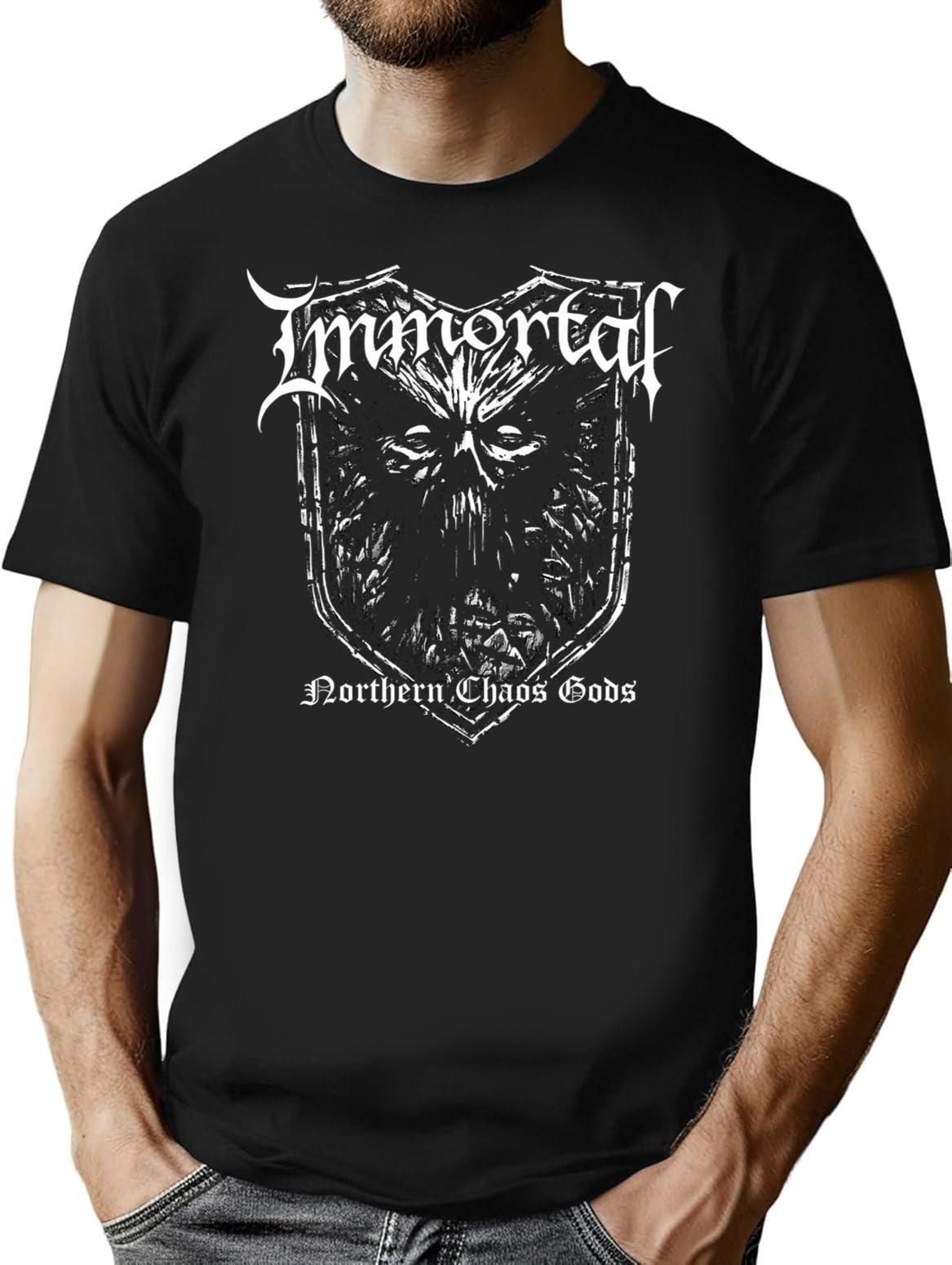 Immortal - Northern Chaos Gods T-Shirt for Men & Women, T-Shirts Graphic Tee - Black