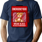 In Case Of Emergency Break Glass T-Shirt for Men & Women, T-Shirts Graphic Tee - Navy
