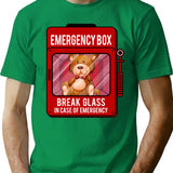 In Case Of Emergency Break Glass T-Shirt for Men & Women, T-Shirts Graphic Tee - Green
