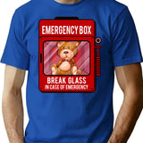 In Case Of Emergency Break Glass T-Shirt for Men & Women, T-Shirts Graphic Tee - Blue
