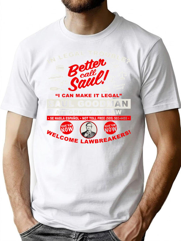 In Legal Trouble Better Call Saul Dks T-Shirt for Men & Women, T-Shirts Graphic Tee - White