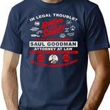 In Legal Trouble Better Call Saul Dks T-Shirt for Men & Women, T-Shirts Graphic Tee - Navy