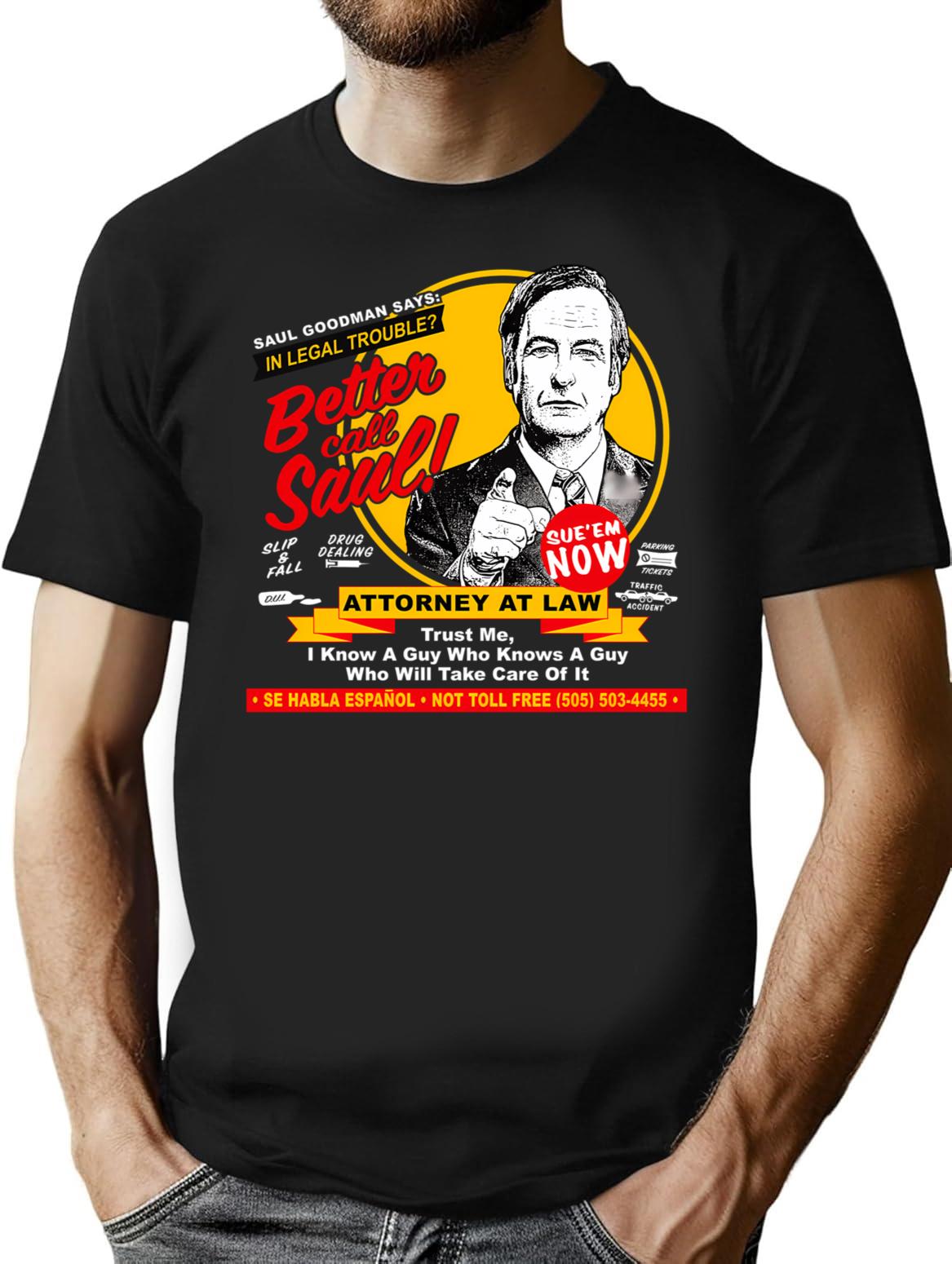 In Legal Trouble I Know A Guy T-Shirt for Men & Women, T-Shirts Graphic Tee - Black