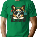 Incorgnito - Incognito Corgi Retro T-Shirt - Green