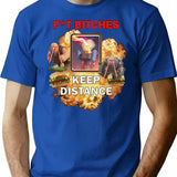 Inferno Tower Humor T-Shirt - Retro Graphic Tee for Men & Women - Blue