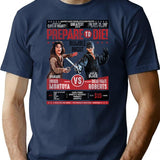 Inigo Montoya Fencing Poster Worn T-Shirt for Men & Women, T-Shirts Graphic Tee - Navy