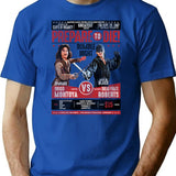 Inigo Montoya Fencing Poster Worn T-Shirt for Men & Women, T-Shirts Graphic Tee - Blue