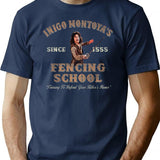 Inigo Montoya Fencing School Dks Worn T-Shirt for Men & Women, T-Shirts Graphic Tee - Navy