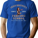 Inigo Montoya Fencing School Dks Worn T-Shirt for Men & Women, T-Shirts Graphic Tee - Blue