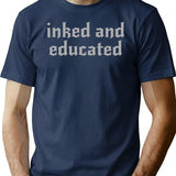 Inked And Educated Traditional Tattoo T-Shirt - Retro Graphic Tee for Men & Women - Navy