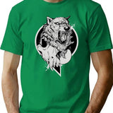 Inktober Wolf T-Shirt for Men & Women, T-Shirts Graphic Tee - Green