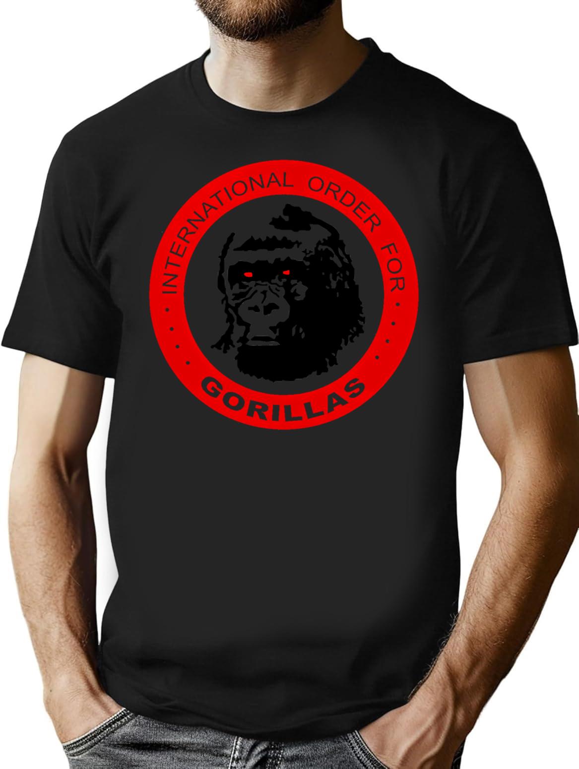 International Order For Gorillas T-Shirt - Retro Graphic Tee for Men & Women - Black