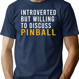 Introverted But Willing To Discuss Pinball Funny Pinball T-Shirt - Navy