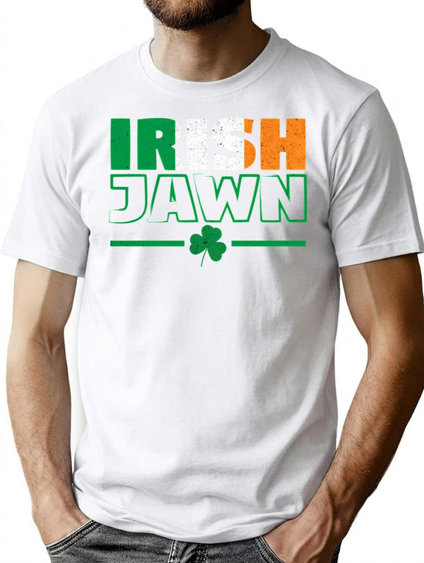 Irish Jawn T-Shirt - Retro Graphic Tee for Men & Women - White