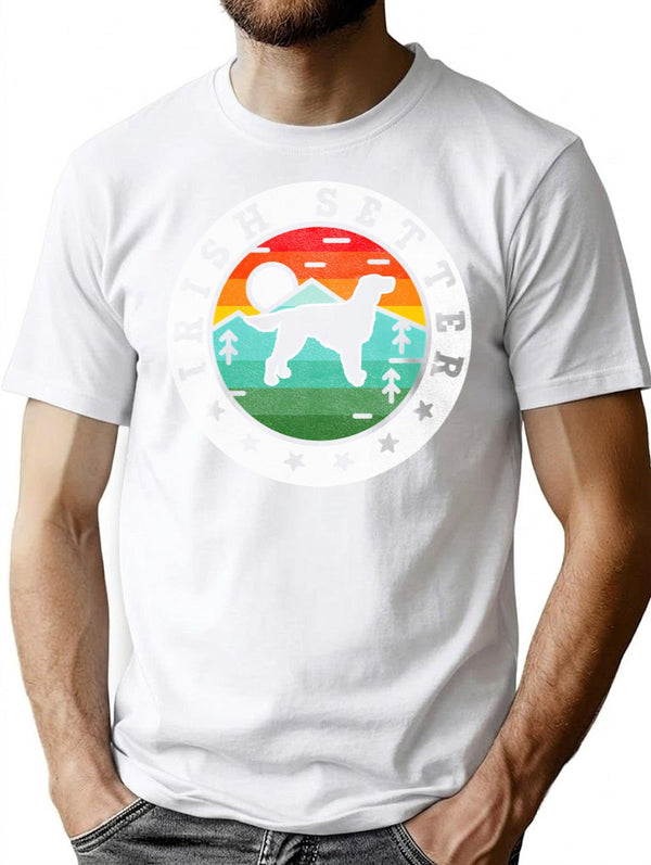 Irish Setter Dog Summer Vintage T-Shirt - Retro Graphic Casual Tee - White
