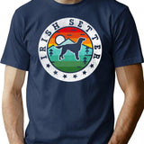 Irish Setter Dog Summer Vintage T-Shirt - Retro Graphic Casual Tee - Navy