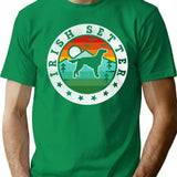 Irish Setter Dog Summer Vintage T-Shirt - Retro Graphic Casual Tee - Green