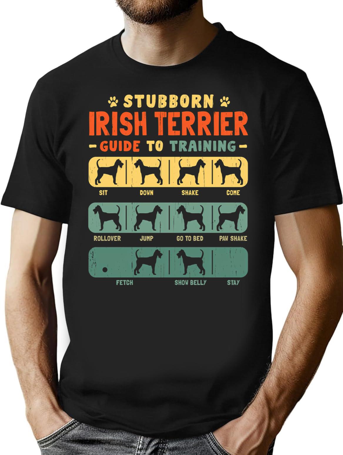 Irish Terrier Funny Guide To Traning T-Shirt - Black