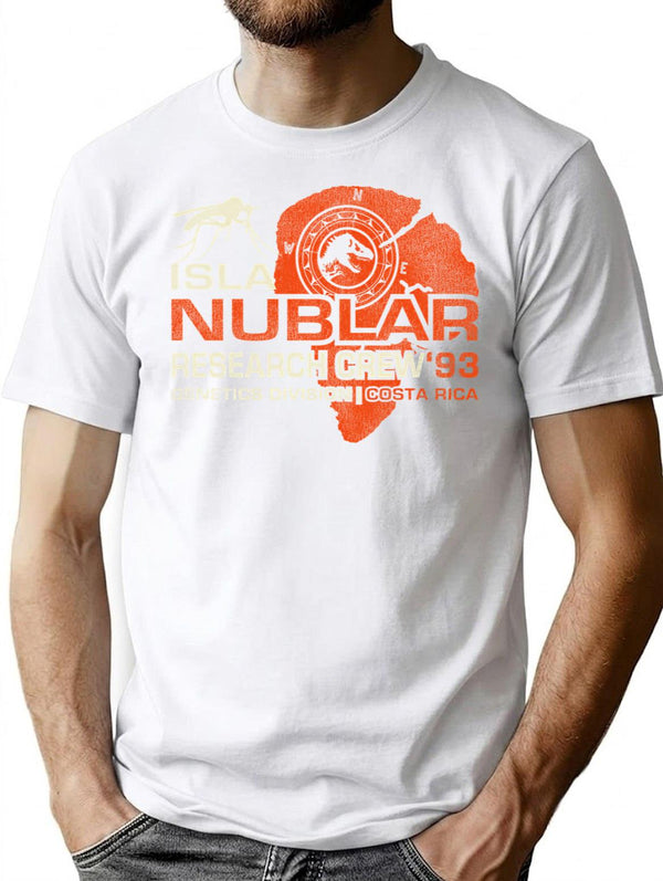 Isla Nublar Research Crew Worn T-Shirt for Men & Women, T-Shirts Graphic Tee - White