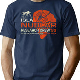 Isla Nublar Research Crew Worn T-Shirt for Men & Women, T-Shirts Graphic Tee - Navy