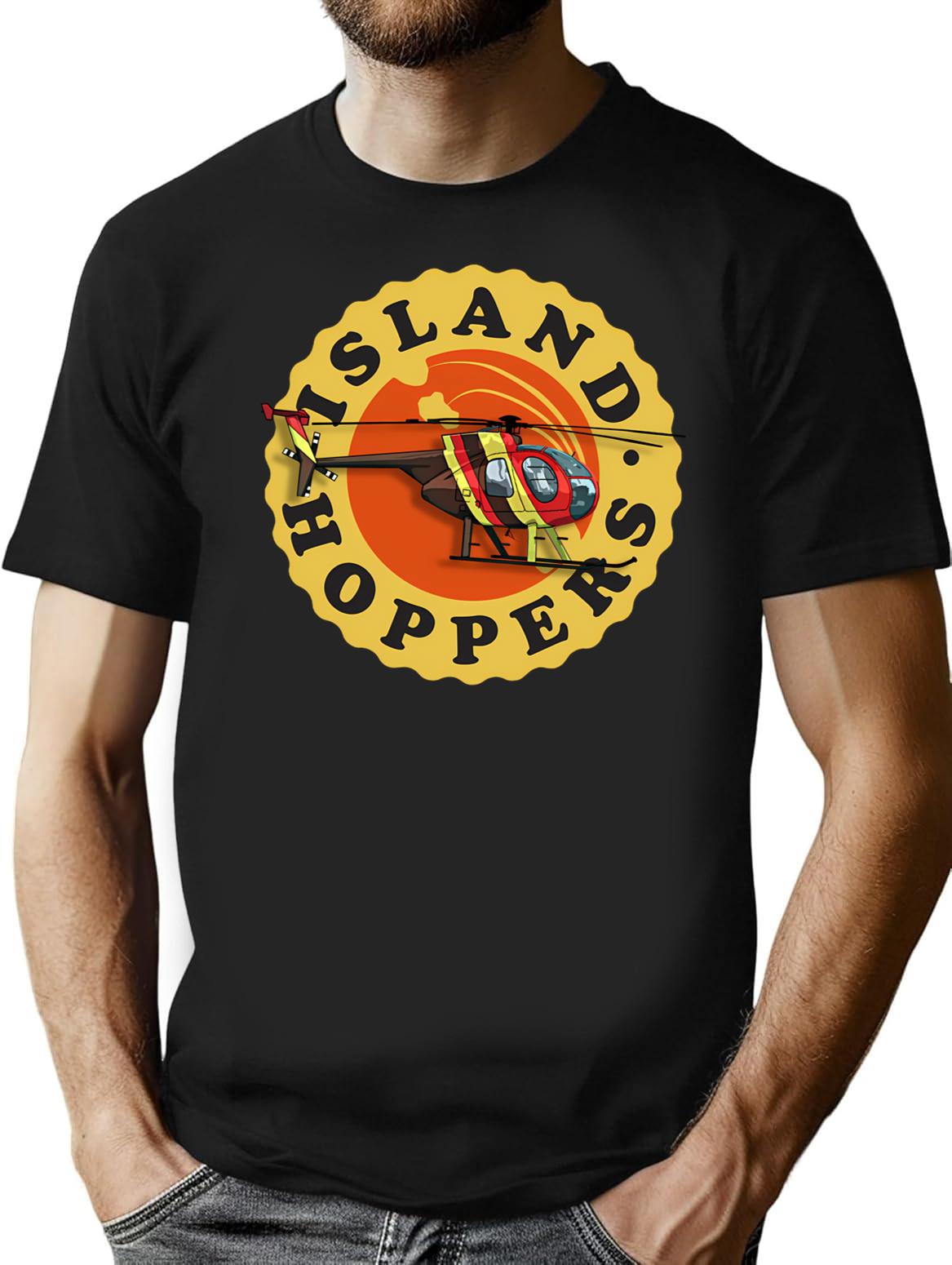Island Hoppers Magnum Pi T-Shirt for Men & Women, T-Shirts Graphic Tee - Black